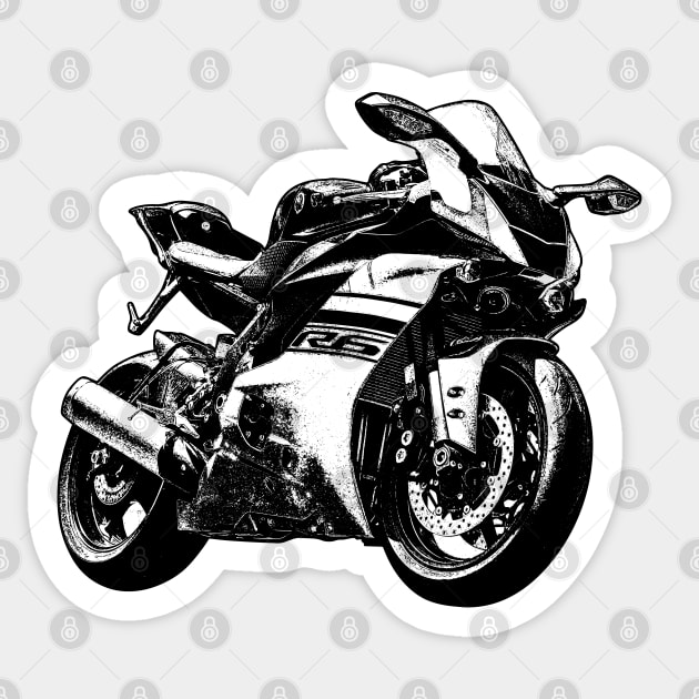 YZF R6 Bike Sketch Art Sticker by KAM Std